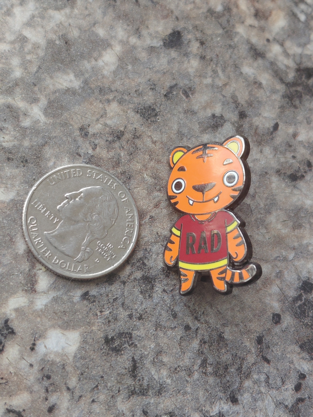 Orange Tiger "RAD" Shirt Enamel Pin - Picture 2 of 3